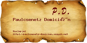 Paulcsenetz Domicián névjegykártya